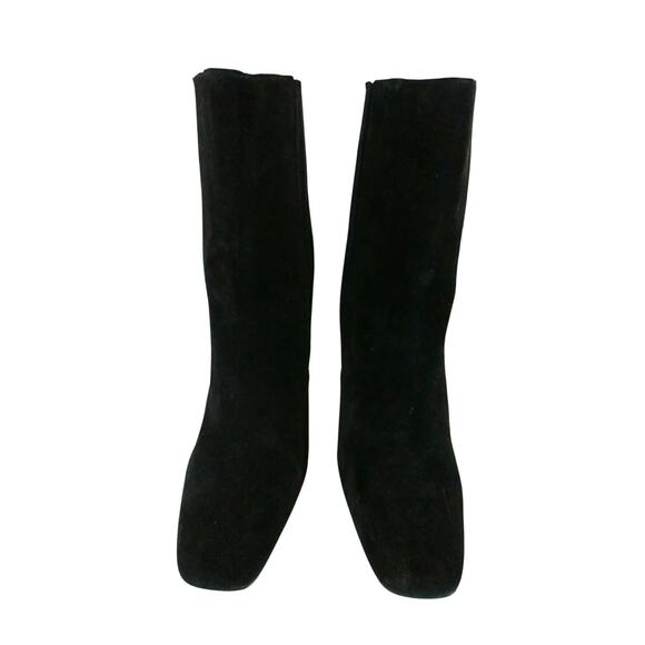 VINCE CAMUTO! LUXE BLACK GENUINE SUEDE LEATHER NIPPED TOE ANKLE BOOTS! SZ 11M - Picture 4 of 11